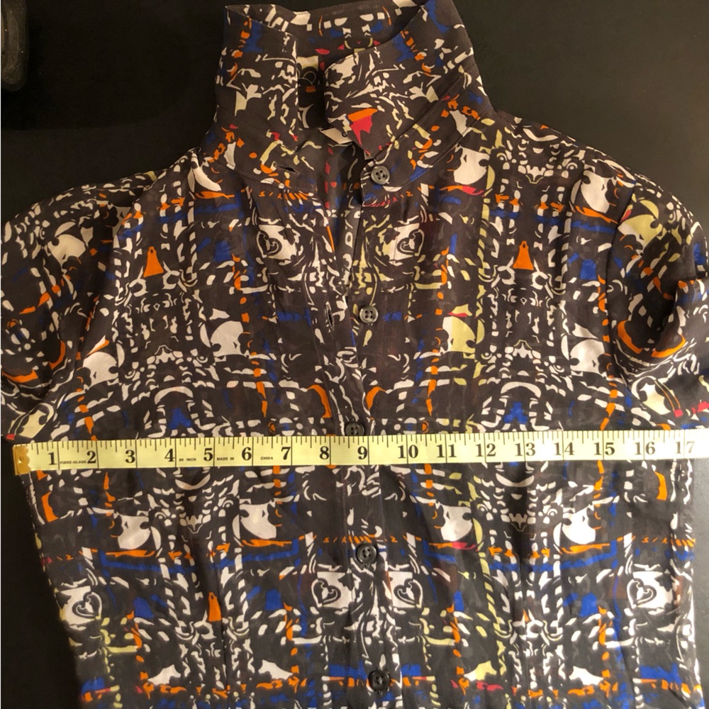 Cabi Sheer Multi Colored Button Up Long Sleeve Sh… - image 6